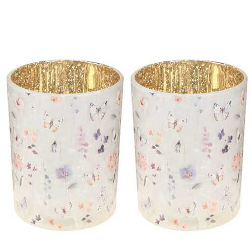 Article Porte-bougie chauffe-plat en verre à motif papillon pour des moments de détente, 12,5 cm, lot de 2