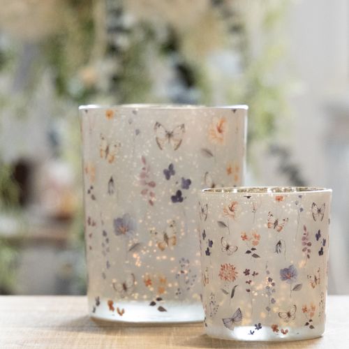 Article Porte-bougie chauffe-plat en verre à motif papillon pour des moments de détente, 12,5 cm, lot de 2