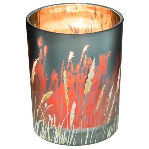 Article Lanterne décorative élégante à motif d&#39;herbe pour une touche chaleureuse dans votre intérieur, 12,5 cm, lot de 2.