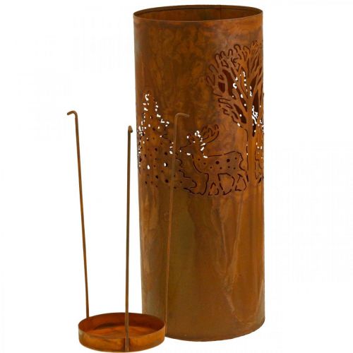 Floristik24 Bougeoir aspect rouille décoration cerf 30/38,5/45cm lot de 3