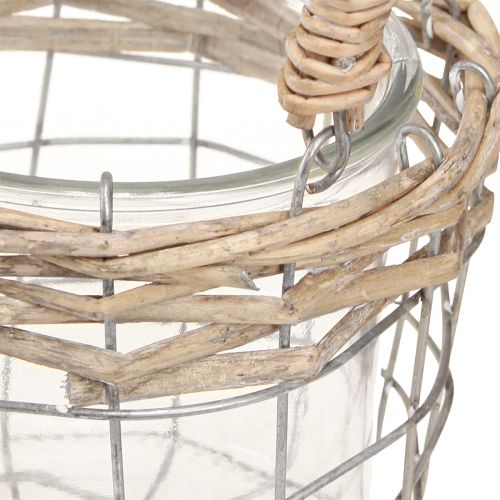 Article Lanterne à suspendre verre métal saule Ø14,5cm 2pcs