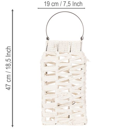 Lanterne suspendue, décoration estivale, macramé H35,5 cm L19 cm | Floristik24.be