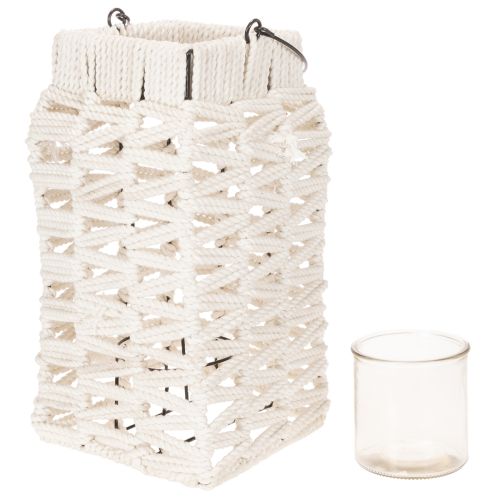 Lanterne suspendue, décoration estivale, macramé H35,5 cm L19 cm | Floristik24.be