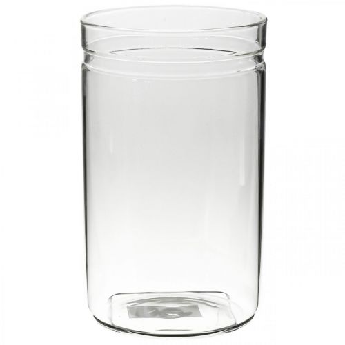 Article Vase fleuri, cylindre en verre, vase en verre rond Ø10cm H16.5cm