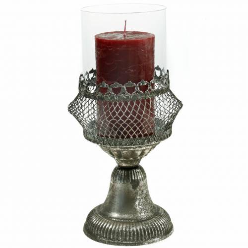 Floristik24 Lanterne antique verre et métal Ø14cm H27cm