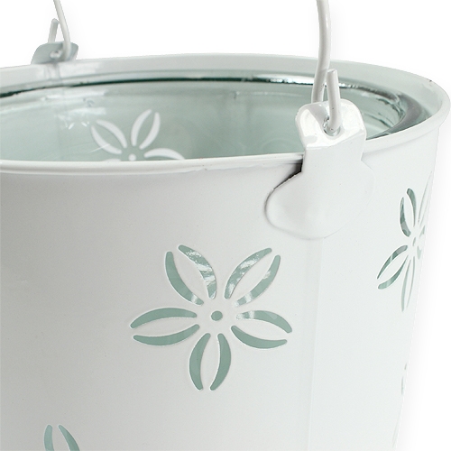 Floristik24 Seau lanterne blanc Ø17cm H17cm
