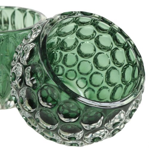 Floristik24 Lanterne en verre vert foncé Ø8cm H6cm 2pcs