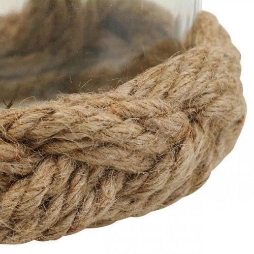 Floristik24 Lanterne verre fibre naturelle chanvre tressé Ø13cm H10cm