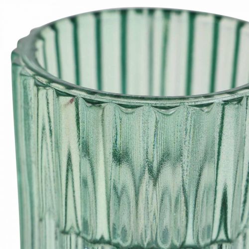 Article Lanterne en verre nervuré photophore Ø5.5cm H6cm 4pcs