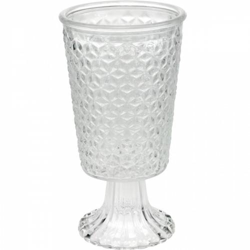 Lanterne en verre avec socle clair Ø10cm H18.5cm décoration de table | Floristik24.be