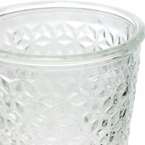 Lanterne en verre avec socle clair Ø10cm H18.5cm décoration de table | Floristik24.be