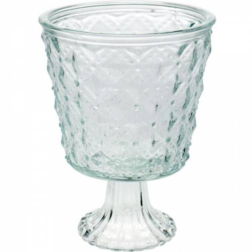 Floristik24 Lanterne en verre avec socle clair Ø13.5cm H18cm décoration de table extérieur