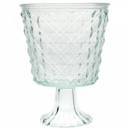 Floristik24 Lanterne en verre avec socle clair Ø13.5cm H18cm décoration de table extérieur