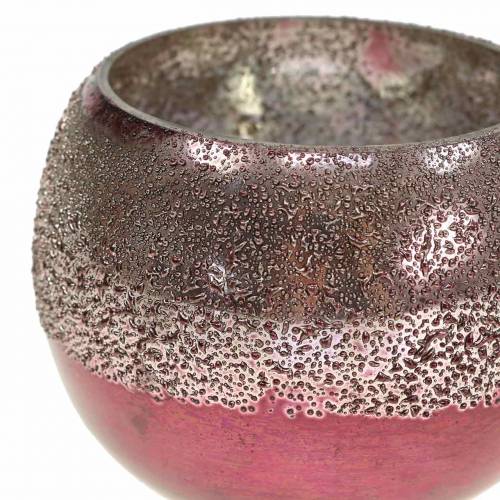 Floristik24 Lanterne verre rose Ø8,5cm H6,5cm 4 pcs