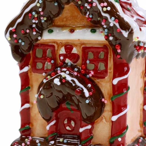 Floristik24 Lanterne Knusperhaus Bisquit, marron H16cm