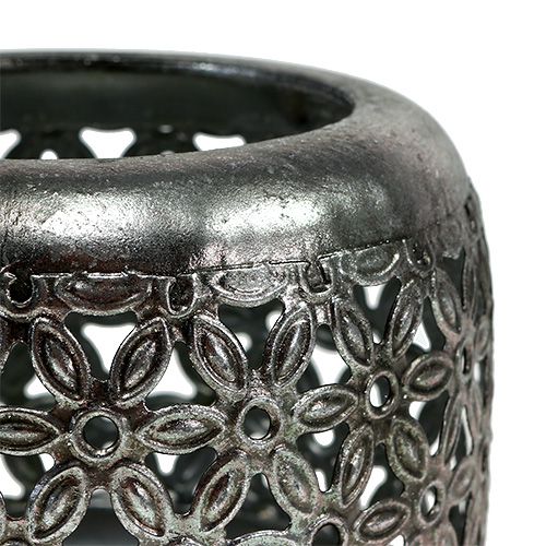 Floristik24 Lanterne argentée Ø11,5cm H9,5cm 1p