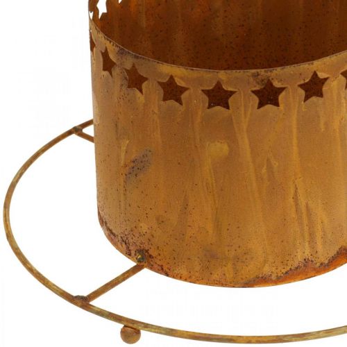 Article Lanterne avec étoiles, Avent, porte-couronne en métal, décoration de Noël patine Ø25cm