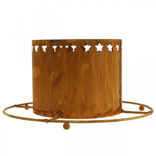 Article Lanterne avec étoiles, Avent, porte-couronne en métal, décoration de Noël patine Ø25cm