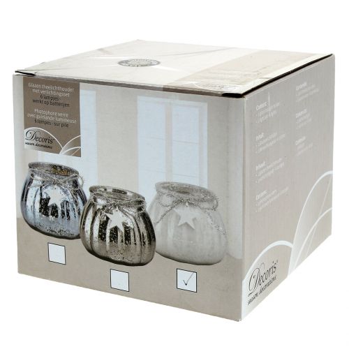 Floristik24 Lanterne blanche avec éclairage LED Ø11cm H10cm