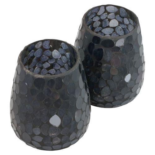 Floristik24 Bougeoir de Noël lanterne noir Ø11cm 2pcs