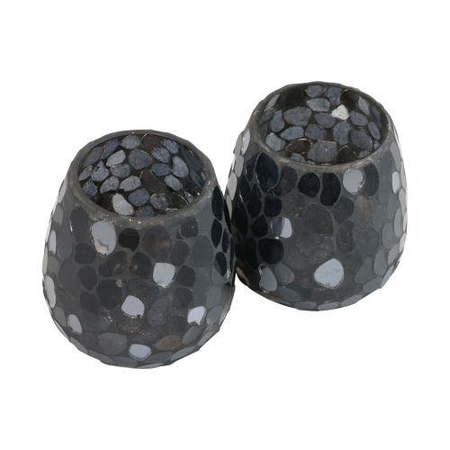 Floristik24 Bougeoir de Noël lanterne noir Ø10cm 2pcs