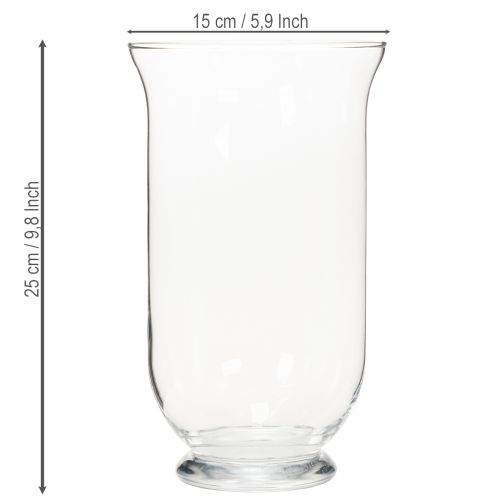 Article Bougeoir/vase en verre pour une décoration intérieure d'ambiance à l'élégance classique, 25 cm