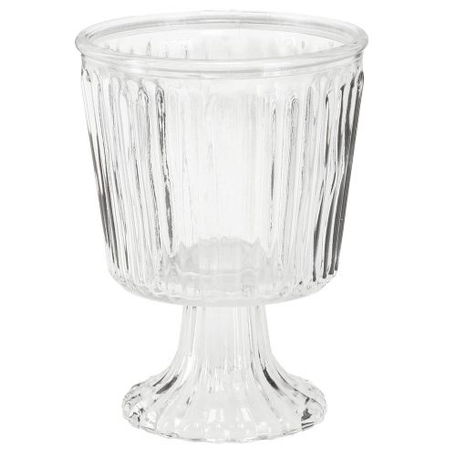 Floristik24 Coupe lanterne verre cannelé décoration Ø11,5cm H15cm