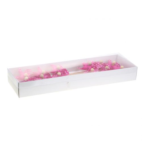 Floristik24 Moulin à vent déco à pois Rose Ø8cm 12pcs