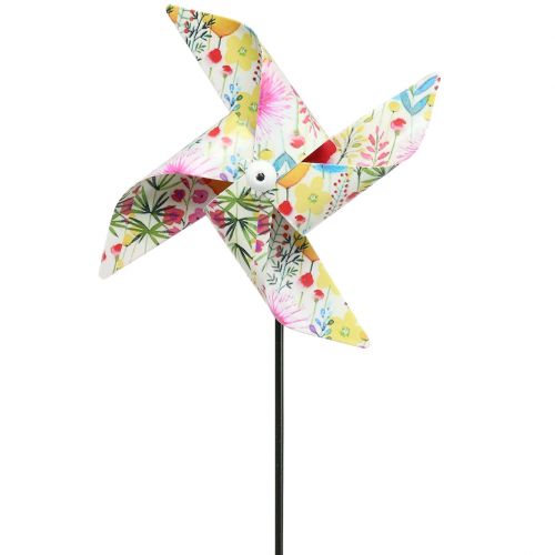 Moulin à vent décoration été Ø14cm coloré sur bâton 3pcs