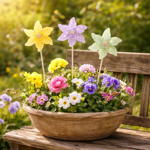 Article Tuteurs à fleurs, tuteurs de jardin pour décoration printanière, usage extérieur, 28 cm, lot de 12