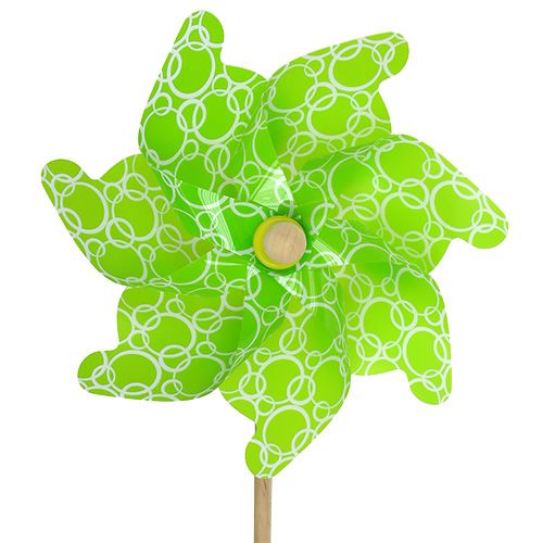 Floristik24 Moulin à vent vert avec motif Ø42cm L110cm