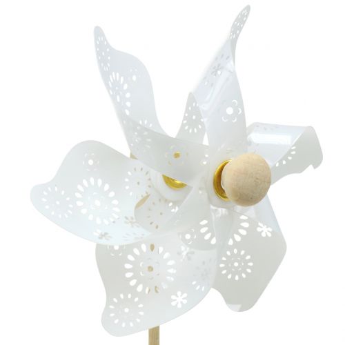 Floristik24 Moulin à Vent Mini Blanc Ø9cm 12pcs