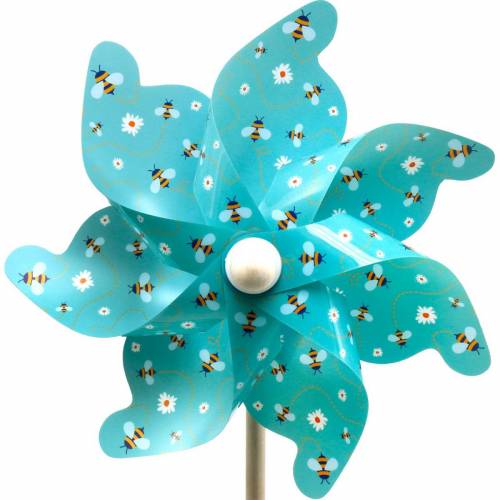 Pinwheel abeilles turquoise Ø31cm carillon éolien moulin à vent décoration de jardin