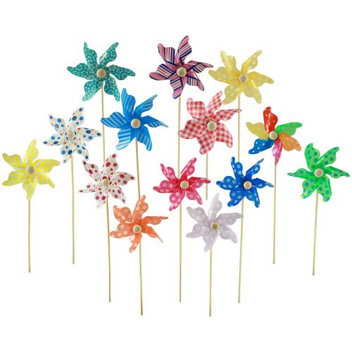 Floristik24 Pinwheel décoration de jardin moulin à vent piquet de jardin Ø8,5cm 20pcs