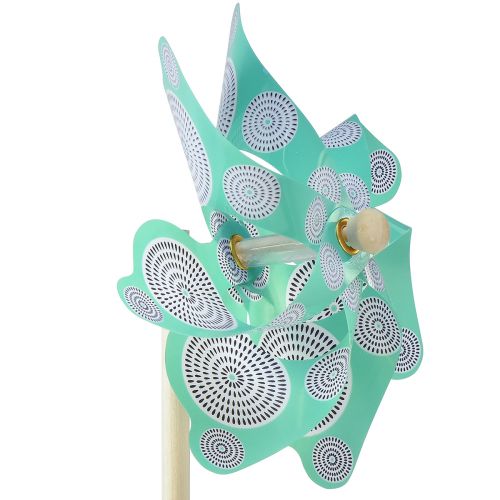 Article Pinwheel rose turquoise décoration estivale colorée Ø15cm H48cm 3pcs