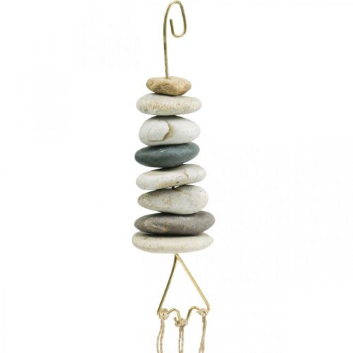 Article Wind Chime Hanger Carillon Maritime avec Pierres H50cm