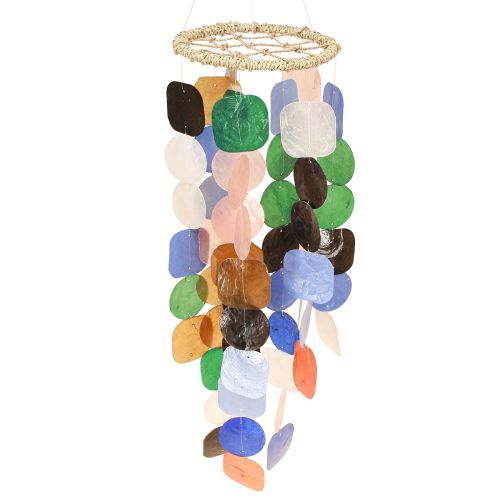 Carillon éolien coquillages Capiz Décoration maritime à suspendre Ø14,5cm 55cm