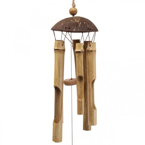 Article Carillon éolien décoration bambou pour balcon suspendu Ø10cm H28cm