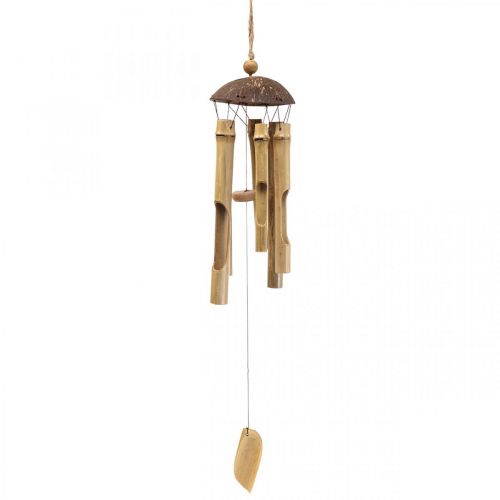 Article Carillon éolien décoration bambou pour balcon suspendu Ø10cm H28cm