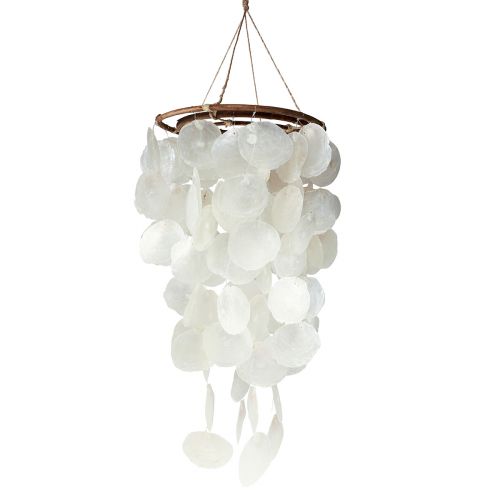 Floristik24 Carillon à vent carillon maritime coquillages Capiz naturel 90cm