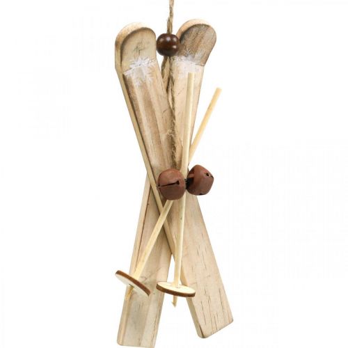 Floristik24 Déco hiver ski Sapin de Noël décoration paire de ski bois H17cm 4pcs
