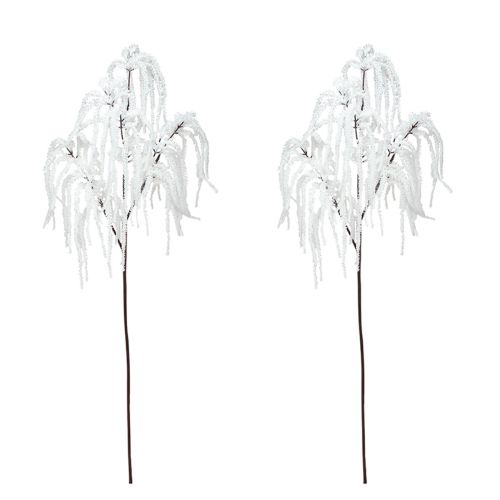 Floristik24 Branche décorative saule pleureur décoration hivernale paillettes blanches 82cm 2pcs