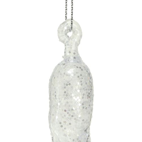 Article Glaçons de décoration d'hiver à suspendre argent clair 28cm 3pcs