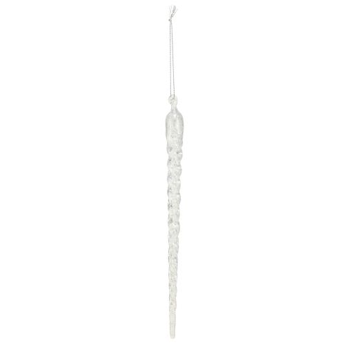 Article Glaçons de décoration d'hiver à suspendre argent clair 28cm 3pcs