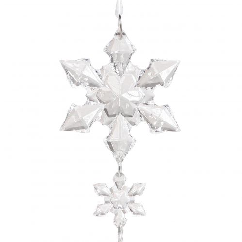 Article Guirlande d&#39;hiver cristaux de glace clair argent blanc L150cm 2 pièces