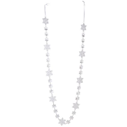 Article Guirlande d&#39;hiver cristaux de glace clair argent blanc L150cm 2 pièces