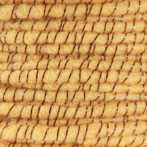 Article Fil de laine avec cordon en feutre mica jaune bronze Ø5mm 33m