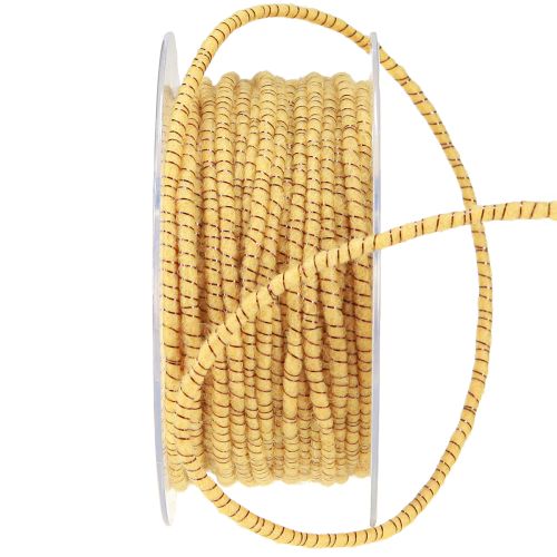 Article Fil de laine avec cordon en feutre mica jaune bronze Ø5mm 33m