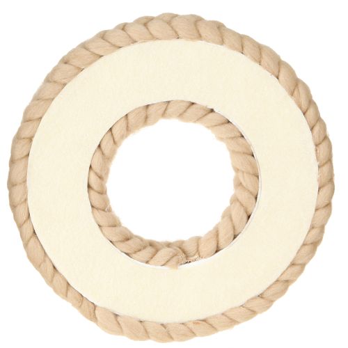 Article Couronne décorative en feutre de laine à suspendre marron clair Ø25cm L4cm