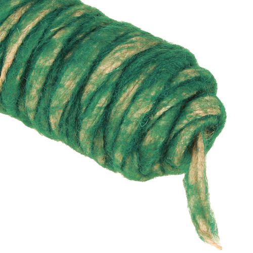 Article Cordon de laine vert vintage fil mèche laine naturelle jute 30m